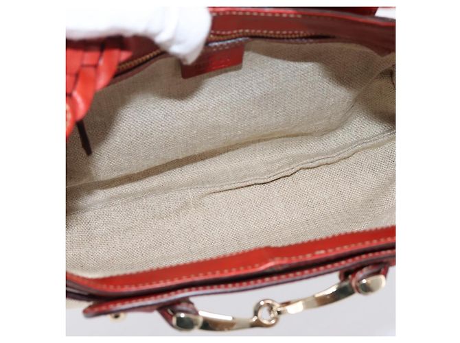 Borsa a tracolla GUCCI Horsebit Canvas Ivory Gold 137592 Auth BA15852A - vista 18