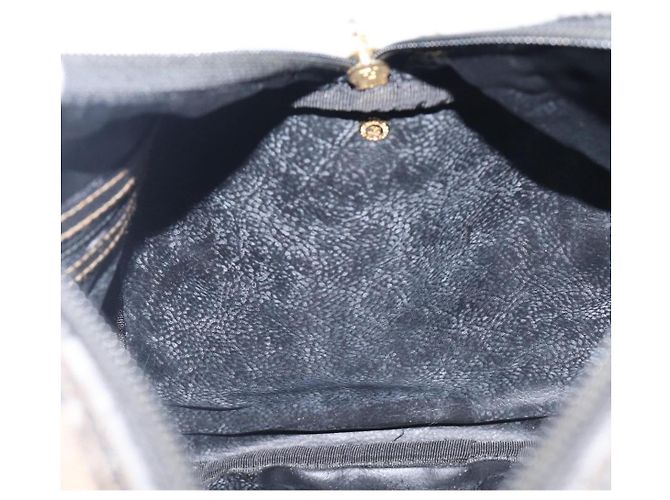 Pequin Sac à main FENDI Pecan Canvas PVC Noir Marron Auth ep16390 - vue 23
