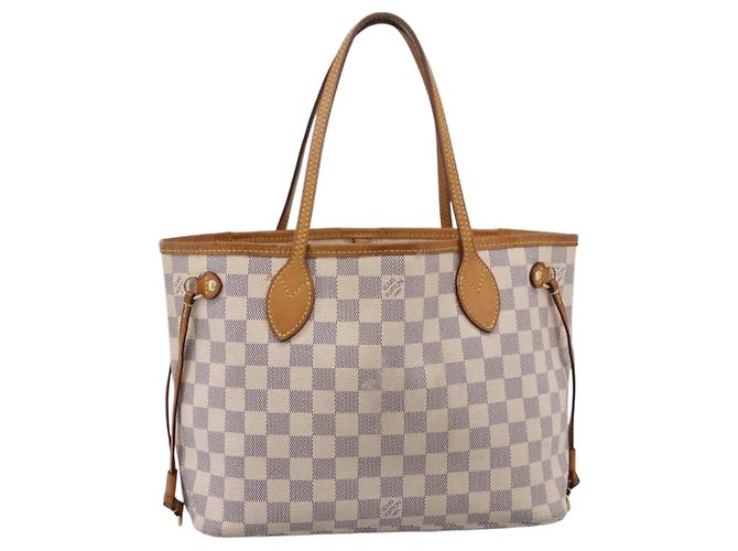 Borsa Tote LOUIS VUITTON Damier Azur Neverfull PM N41362 LV Auth 207748A - vista 2