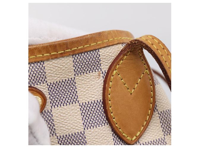 Borsa Tote LOUIS VUITTON Damier Azur Neverfull PM N41362 LV Auth 207748A - vista 27