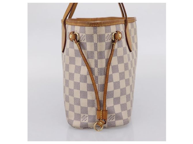 Borsa Tote LOUIS VUITTON Damier Azur Neverfull PM N41362 LV Auth 207748A - vista 4