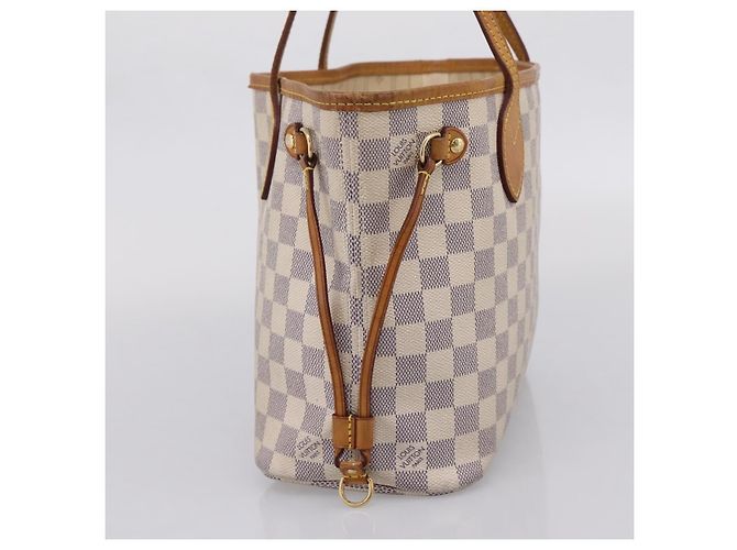 Borsa Tote LOUIS VUITTON Damier Azur Neverfull PM N41362 LV Auth 207748A - vista 5