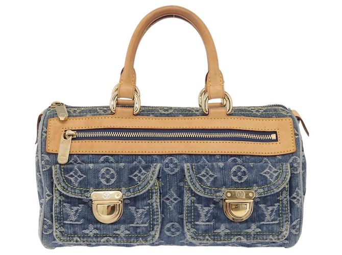 LOUIS VUITTON Monogram Denim Neo Speedy Hand Bag Blue M95019 LV Auth yk20976V - vista 2