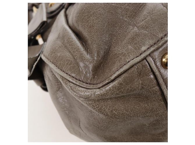 Borsa Miu Miu Vitellolux in pelle 2way marrone tono oro Auth 208116V - vista 14