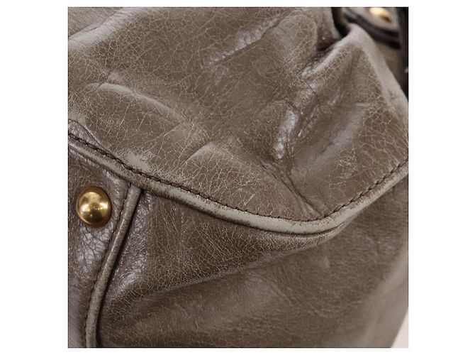 Borsa Miu Miu Vitellolux in pelle 2way marrone tono oro Auth 208116V - vista 15