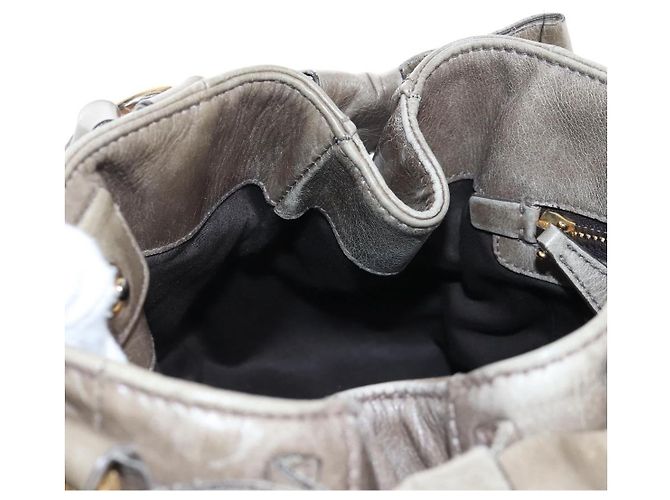 Borsa Miu Miu Vitellolux in pelle 2way marrone tono oro Auth 208116V - vista 21