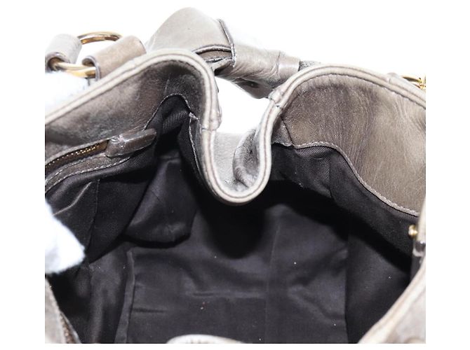 Borsa Miu Miu Vitellolux in pelle 2way marrone tono oro Auth 208116V - vista 22