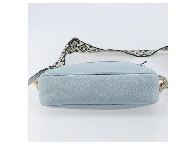Borsa a tracolla Miu Miu Madras in pelle azzurro tono oro Auth 208156V - vista 11