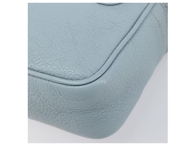 Borsa a tracolla Miu Miu Madras in pelle azzurro tono oro Auth 208156V - vista 12