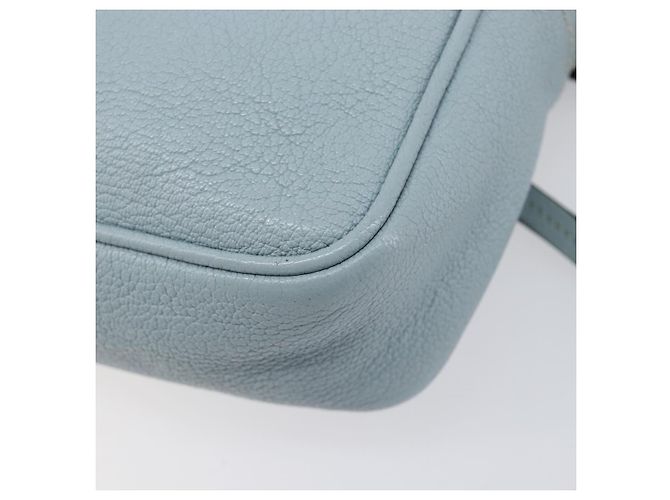 Borsa a tracolla Miu Miu Madras in pelle azzurro tono oro Auth 208156V - vista 14