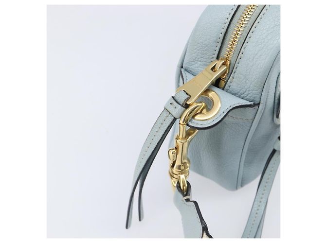 Borsa a tracolla Miu Miu Madras in pelle azzurro tono oro Auth 208156V - vista 19