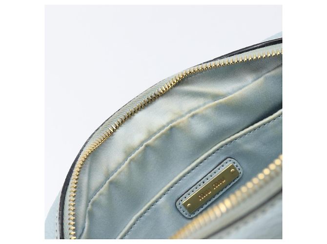 Borsa a tracolla Miu Miu Madras in pelle azzurro tono oro Auth 208156V - vista 20