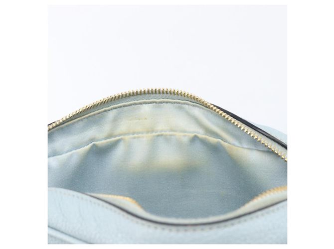 Borsa a tracolla Miu Miu Madras in pelle azzurro tono oro Auth 208156V - vista 25