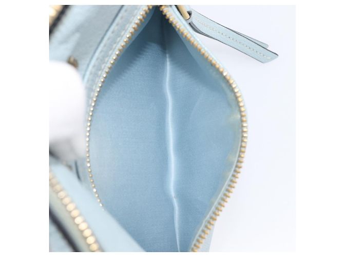 Borsa a tracolla Miu Miu Madras in pelle azzurro tono oro Auth 208156V - vista 27