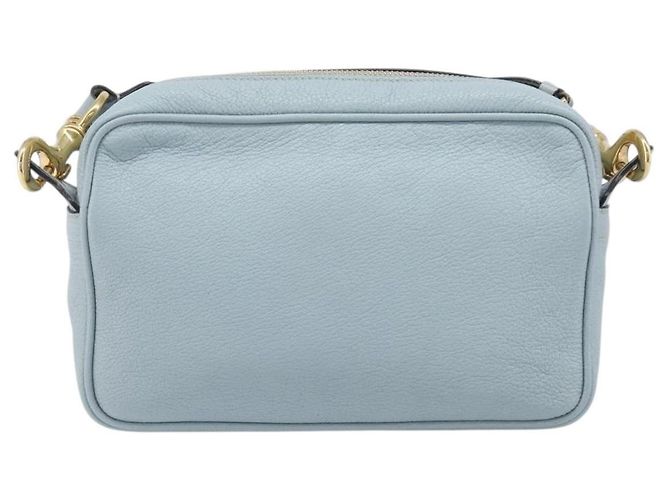 Borsa a tracolla Miu Miu Madras in pelle azzurro tono oro Auth 208156V - vista 3