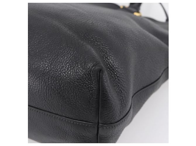Borsa Tote PRADA in pelle 2way Nero Oro Auth yk21027V D'oro - vista 16