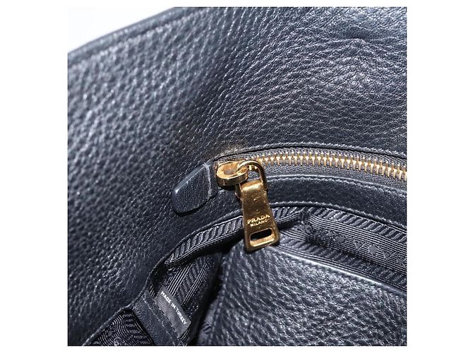 Borsa Tote PRADA in pelle 2way Nero Oro Auth yk21027V D'oro - vista 25