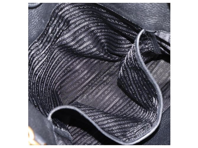 Borsa Tote PRADA in pelle 2way Nero Oro Auth yk21027V D'oro - vista 27