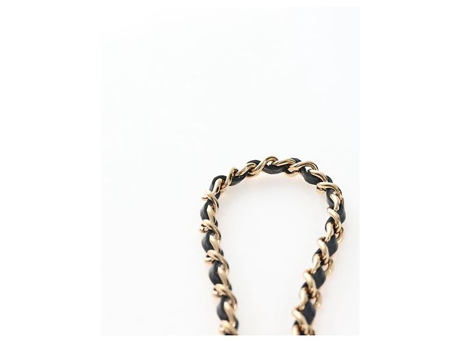 Portafoglio a Spalla CHANEL Matelasse con Catena in Pelle Caviar Nero Oro CC Auth 200576SM - vista 9