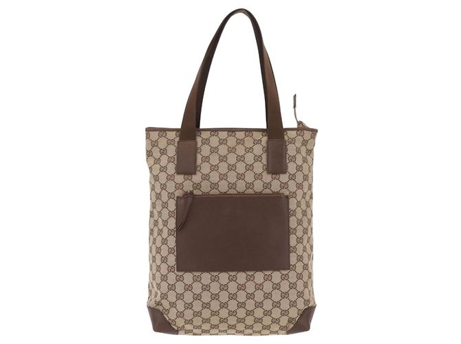 GUCCI GG Canvas Tote Bag Beige Silver 019 0401 Auth ka6572 Silber - Ansicht 2