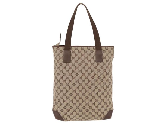GUCCI GG Canvas Tote Bag Beige Silver 019 0401 Auth ka6572 Silber - Ansicht 3