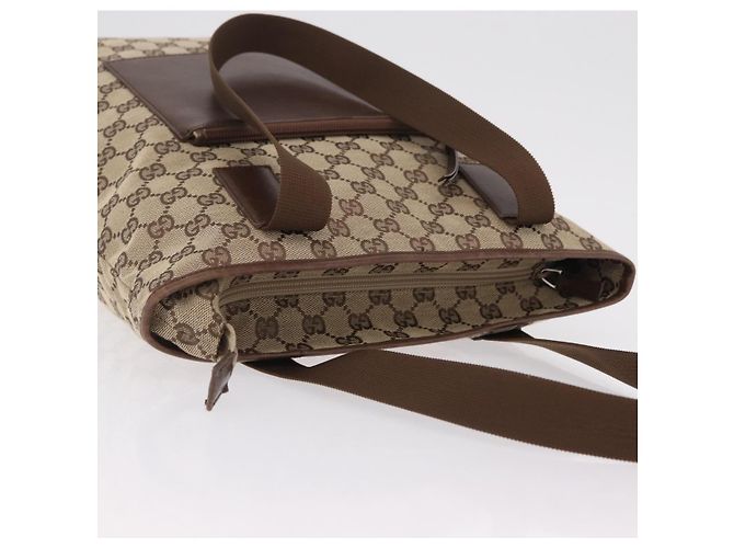 GUCCI GG Canvas Tote Bag Beige Silver 019 0401 Auth ka6572 Silber - Ansicht 6