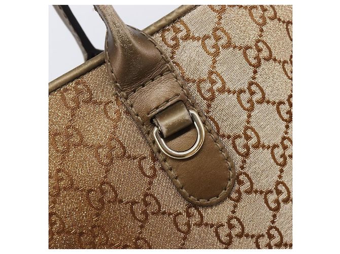 Sac Cabas GUCCI GG Canvas Beige Gold 269956 Auth BA16448 Doré - vue 16