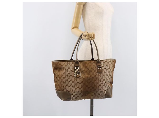 Sac Cabas GUCCI GG Canvas Beige Gold 269956 Auth BA16448 Doré - vue 25