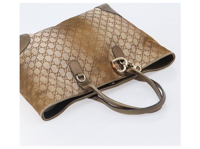Sac Cabas GUCCI GG Canvas Beige Gold 269956 Auth BA16448 Doré - vue 6