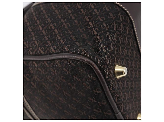 Borsa LOEWE Anagram Boston Bag Canvas 2way Black Gold Auth 205111 Nero D'oro - vista 17