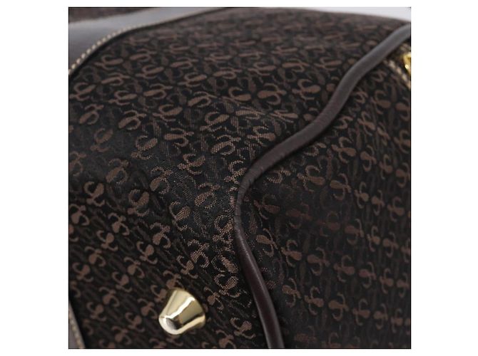 Borsa LOEWE Anagram Boston Bag Canvas 2way Black Gold Auth 205111 Nero D'oro - vista 18