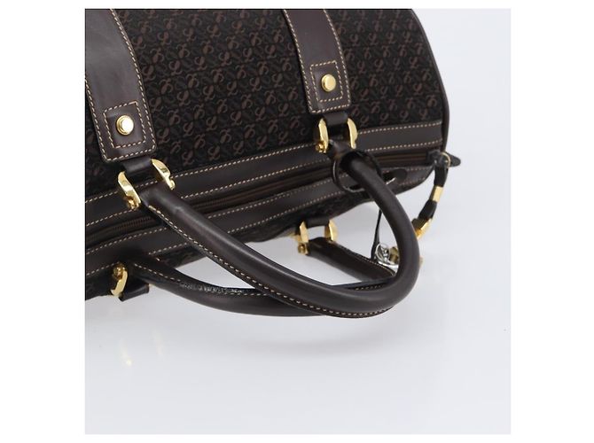 Borsa LOEWE Anagram Boston Bag Canvas 2way Black Gold Auth 205111 Nero D'oro - vista 7
