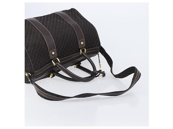 Borsa LOEWE Anagram Boston Bag Canvas 2way Black Gold Auth 205111 Nero D'oro - vista 8