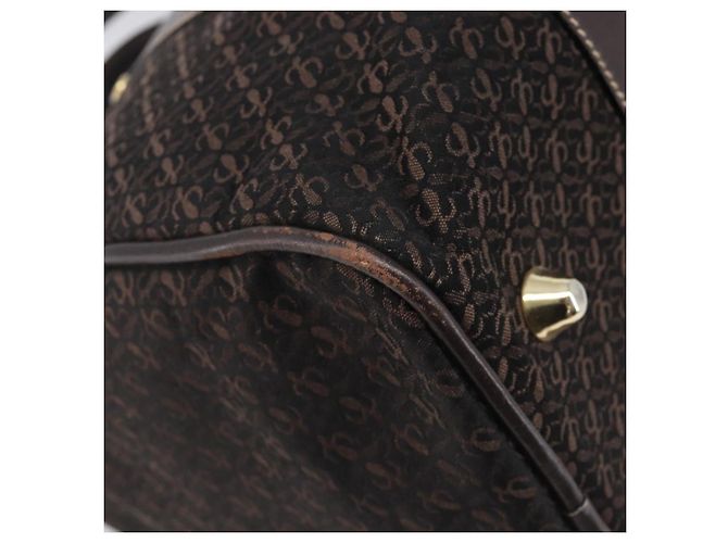 Borsa LOEWE Anagram Boston Bag Canvas 2way Black Gold Auth 205111 Nero D'oro - vista 9