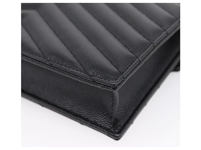 Autre Marque Borsa a tracolla con catena Saint Laurent in pelle nera e oro Auth BA15862M Nero D'oro - vista 12