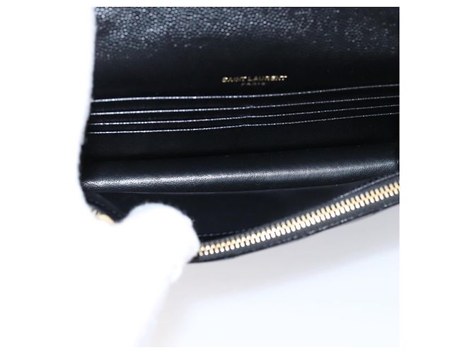 Autre Marque Borsa a tracolla con catena Saint Laurent in pelle nera e oro Auth BA15862M Nero D'oro - vista 17
