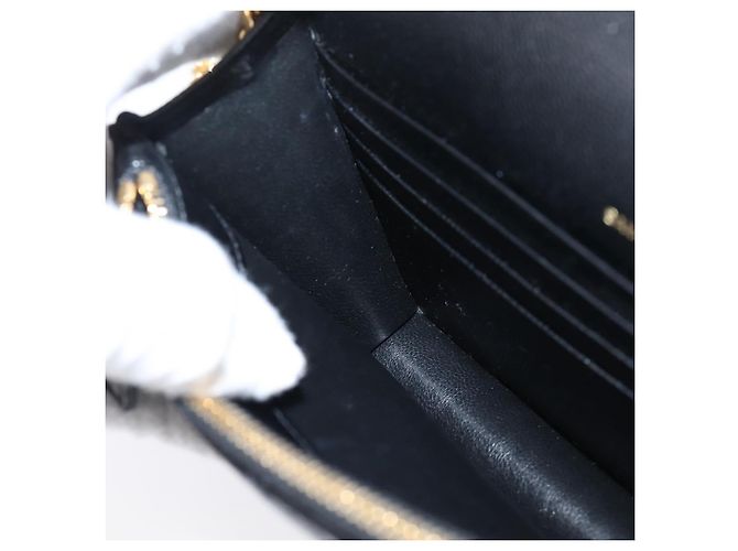 Autre Marque Borsa a tracolla con catena Saint Laurent in pelle nera e oro Auth BA15862M Nero D'oro - vista 19