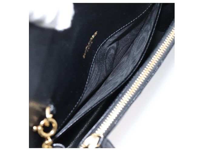 Autre Marque Borsa a tracolla con catena Saint Laurent in pelle nera e oro Auth BA15862M Nero D'oro - vista 20
