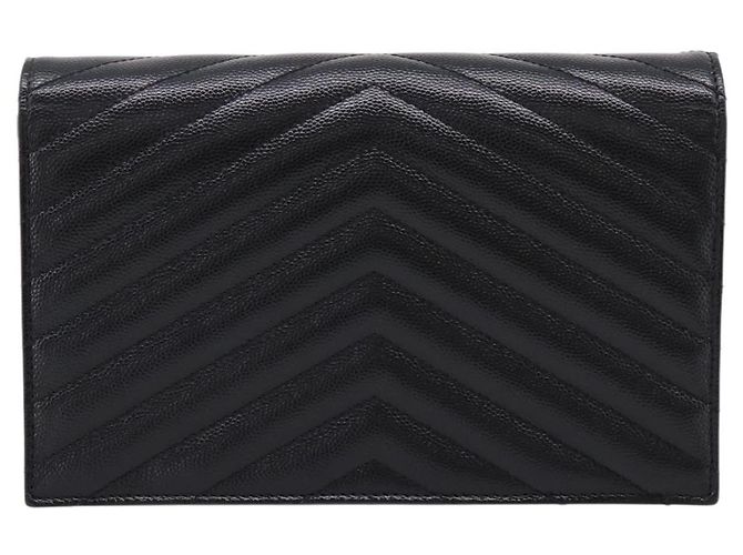 Autre Marque Borsa a tracolla con catena Saint Laurent in pelle nera e oro Auth BA15862M Nero D'oro - vista 3