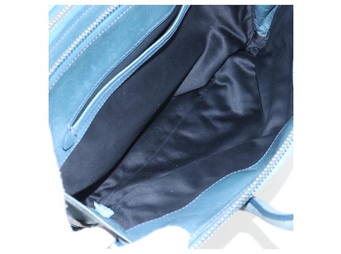 Sac à main Miu Miu Matelassé en cuir bleu argenté authentique 167678 - vue 16