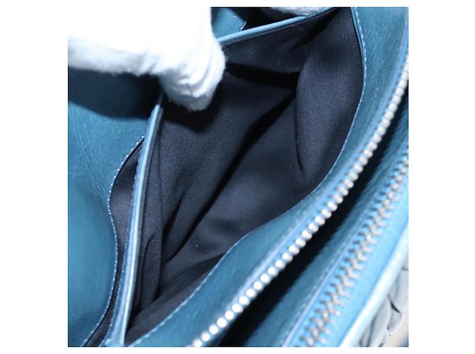 Sac à main Miu Miu Matelassé en cuir bleu argenté authentique 167678 - vue 22