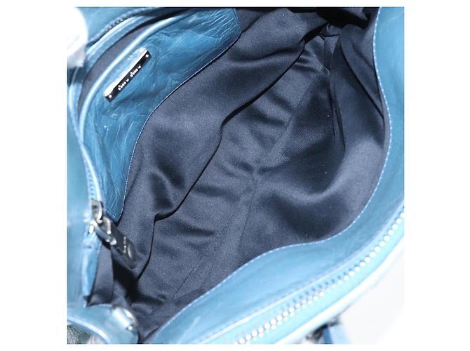 Sac à main Miu Miu Matelassé en cuir bleu argenté authentique 167678 - vue 24