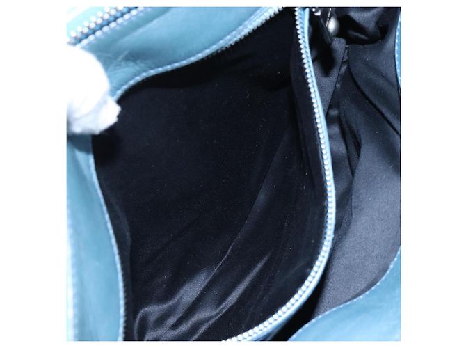 Sac à main Miu Miu Matelassé en cuir bleu argenté authentique 167678 - vue 29