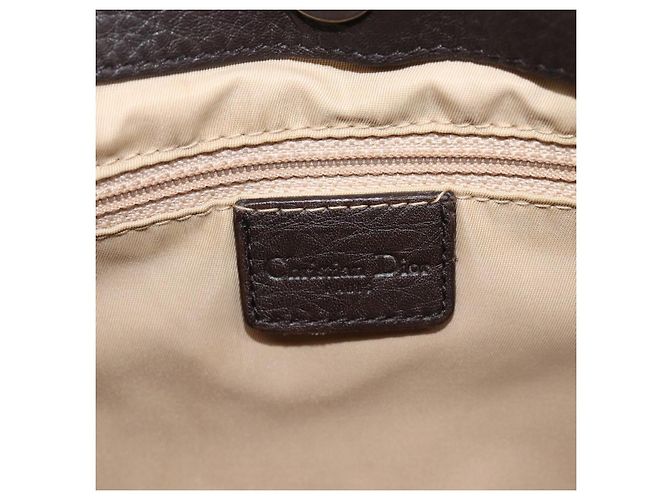 Borsa a mano Christian Dior Trotter Canvas Marrone Argento Auth 207724V - vista 16