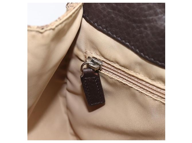 Borsa a mano Christian Dior Trotter Canvas Marrone Argento Auth 207724V - vista 20
