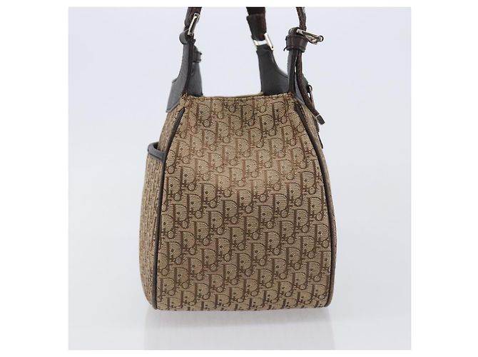 Borsa a mano Christian Dior Trotter Canvas Marrone Argento Auth 207724V - vista 5