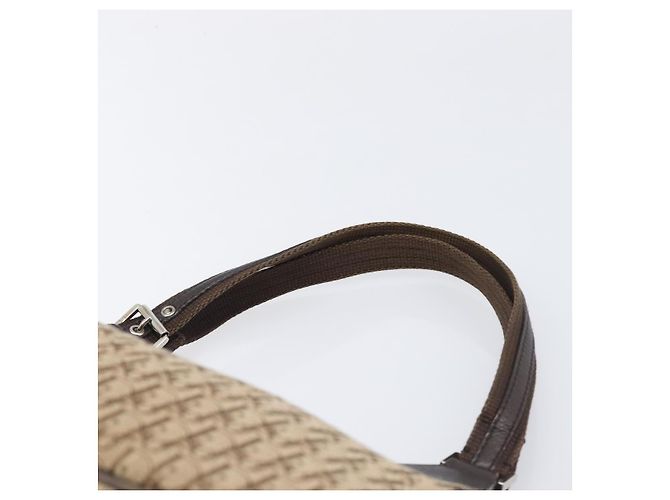 Borsa a mano Christian Dior Trotter Canvas Marrone Argento Auth 207724V - vista 8