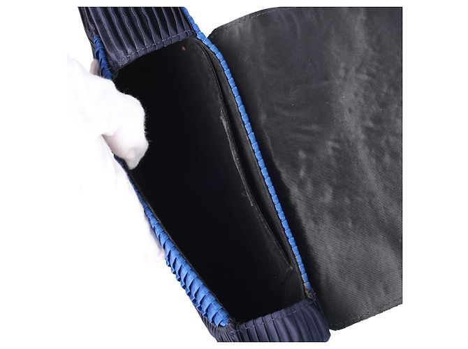 Clutch plissettata geometrica Gianni Versace Couture Blu - vista 6
