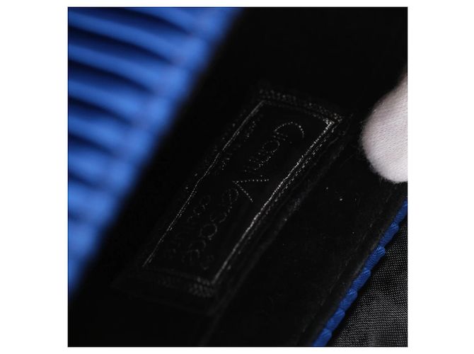 Clutch plissettata geometrica Gianni Versace Couture Blu - vista 7