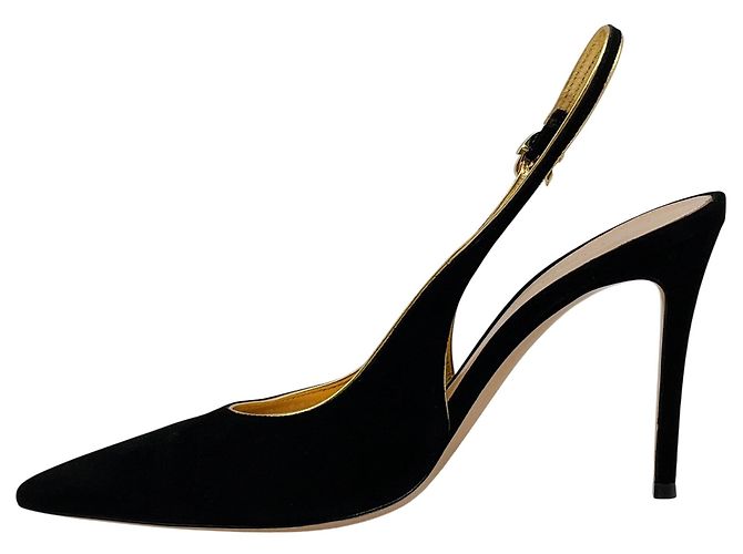 Décolleté Slingback Yves in camoscio nero Gianvito Rossi - vista 3